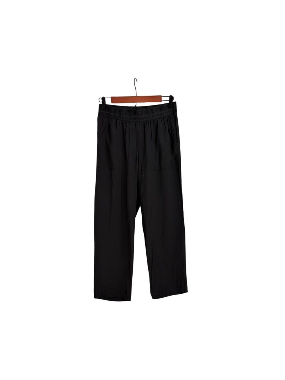 Lola & Sophie Wide Leg Drape Relaxed Fit Lightweight Black Pants Size Small